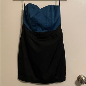 Forever 21 Elegant Blue and Black Strapless Dress